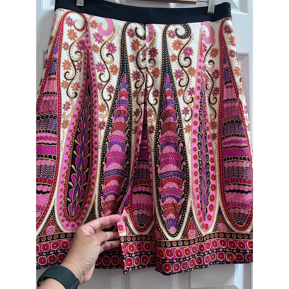 Milly Multi Color Print Silk Shell Fully Lined A … - image 5